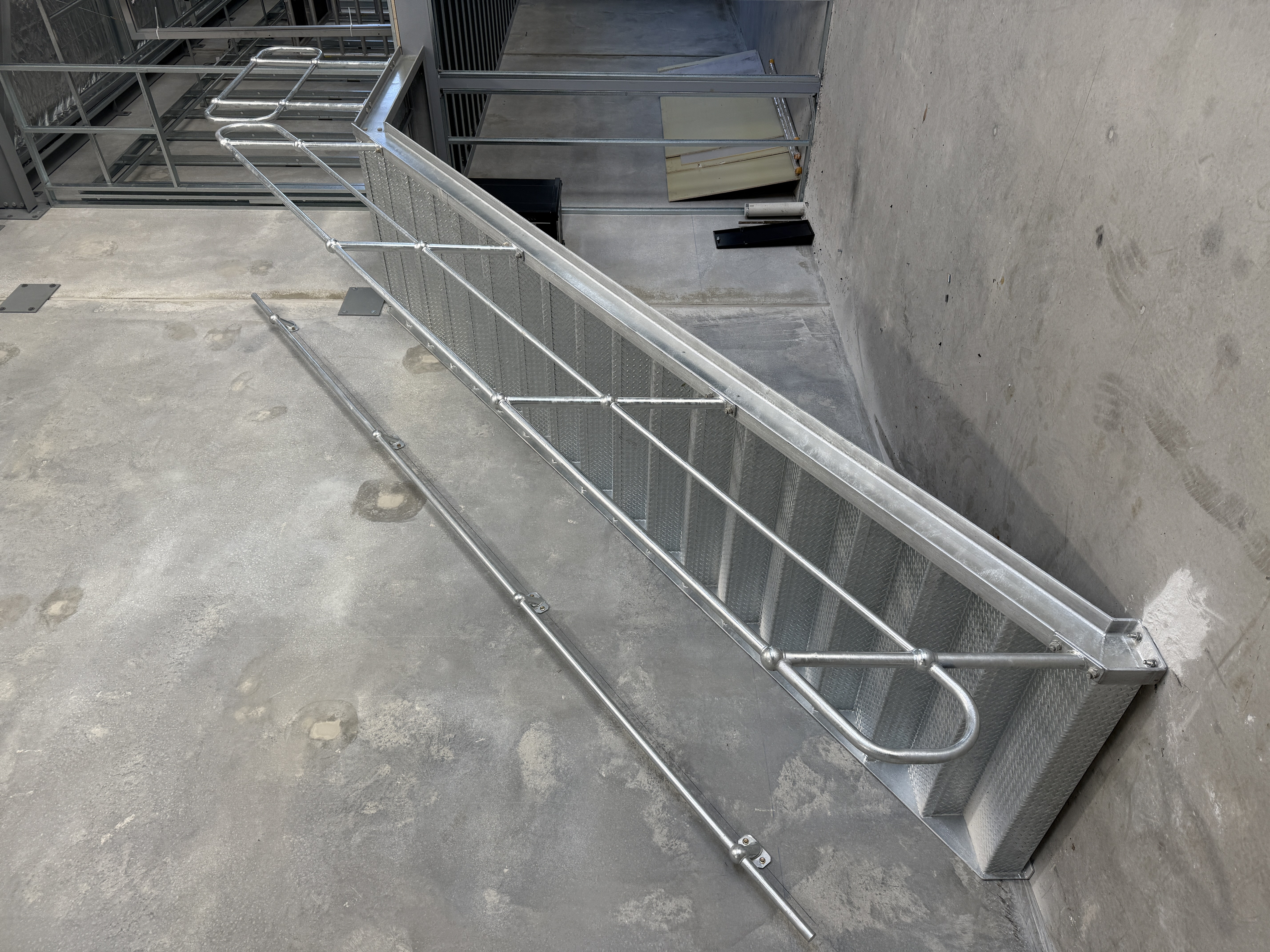 Galvanised steel stair and handrail fabrication